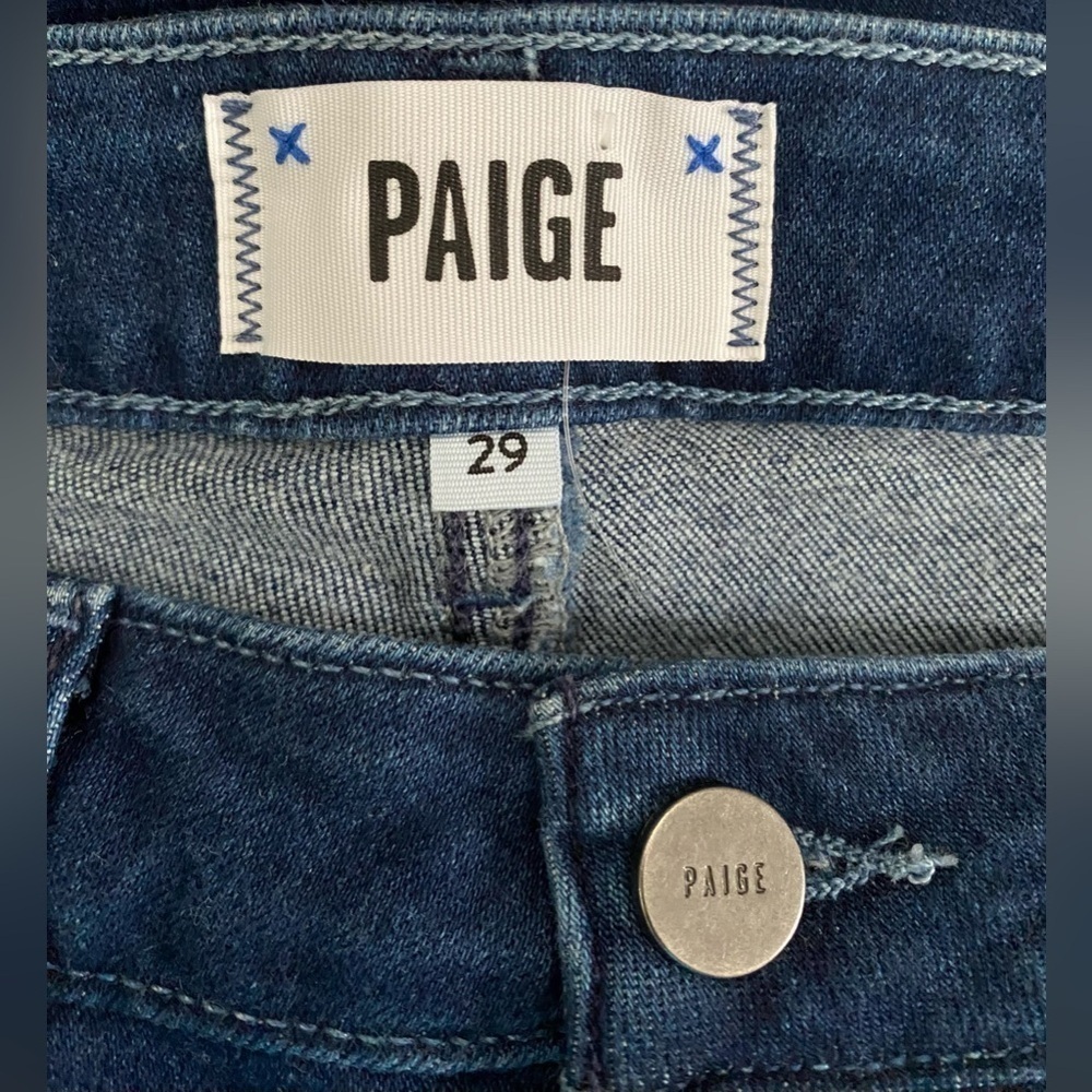 PAIGE Women's Skinny Jeans - Dark Blue - Picture 3 of 14